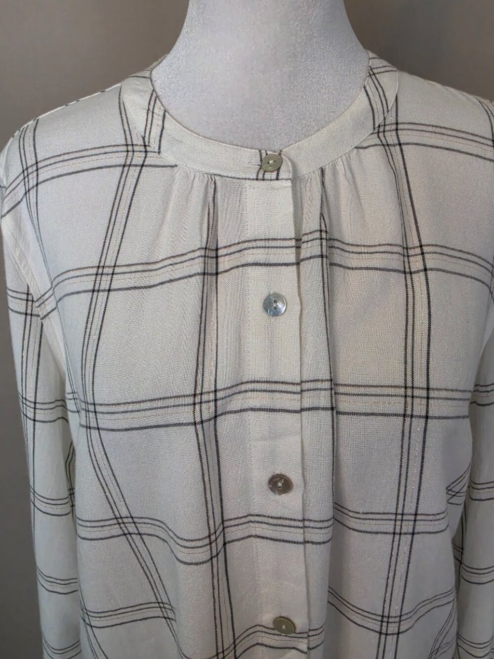 Rails Eloise Snow Onyx Gold Button Front Long Sleeve Shirt Size Med - Picture 4 of 15